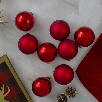 9-Piece Shiny and Matte Red Glass Ball Christmas Ornament Set 2.5 (65mm) -  Yahoo Shopping