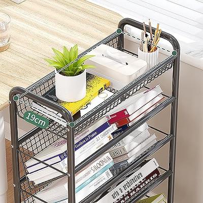 Mobile Bookshelf, 3 Tier Removable Rotating Newspaper Storage Rack Magazine  Stand with Wheels, Multfunctional Bookcase for School, Classroom, Home