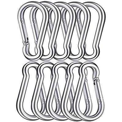 DOPHYRANIX 3 Inch Carabiner Spring Snap Hook Steel Clip Link Buckle Heavy  Duty 8x80mm 10 Pcs for Outdoor Camping Hiking Hammock Swing, White - Yahoo  Shopping