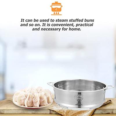 Stainless Steel Steamer with Handle Cover Rice Cooker Pot Dumplings Food  Steaming Grid Home Kitchen Cooking