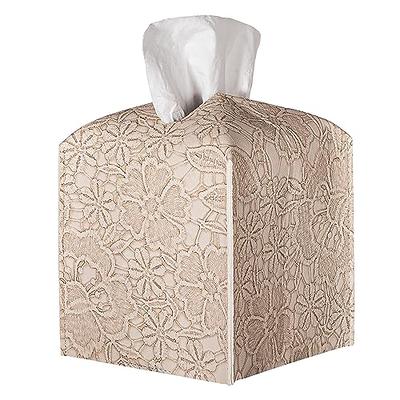 Tissue Box Cover PU Leather Square Tissue Holder Facial Paper Organizer  Dispenser for Bathroom Vanity Countertop, Dresser, Tabletop, Office, Car,  Creay -Beige - Yahoo Shopping