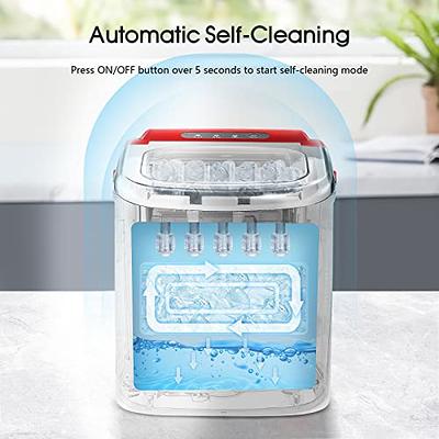 AGLUCKY Ice Makers Countertop, Self-Cleaning, 26Lbs/24H, 9 Ice