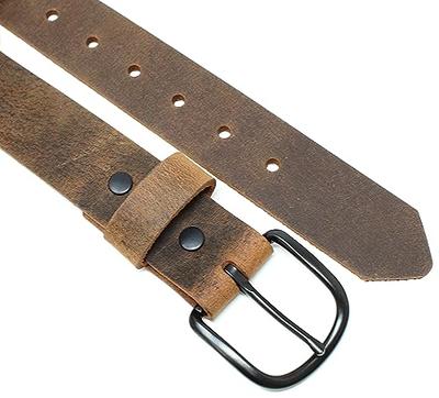 CHAOREN Mens Belts for Jeans 1.5 - Full Grain Leather Cowboy Belt - Crafted by Hand