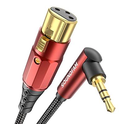 Disino 3.5mm to XLR Cable, Unbalanced 1/8 inch Mini Jack TRS Stereo Male to  XLR Male Microphone Audio Cable - 3.3 FT