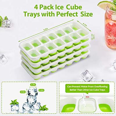 DOQAUS Ice Cube Trays 4 Pack, Easy-Release 56 pcs Ice Cubes Maker with  Spill-Resistant Removable Lid, LFGB Certified and BPA Free, Stackable  Flexible