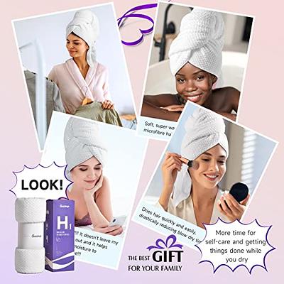 Large Microfiber Hair Towel Wrap for Women, Anti Frizz Hair Drying Towel  with Elastic Strap, Fast Drying Hair Turbans for Wet Hair, Long, Thick,  Curly Hair, Super Soft Hair Wrap Towels Dark