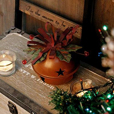 Set of 3 Jumbo Extra Large Christmas Sleigh Bells ~ Red