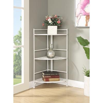 32.5 3 Tier Folding Metal Shelf White - Breighton Home