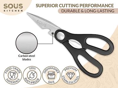 1PC Kitchen Shears Kitchen Scissors Heavy Duty Stainless Steel Food Shears  For Cutting Meat, Fish, Poultry Shears Multipurpose Utility Scissors