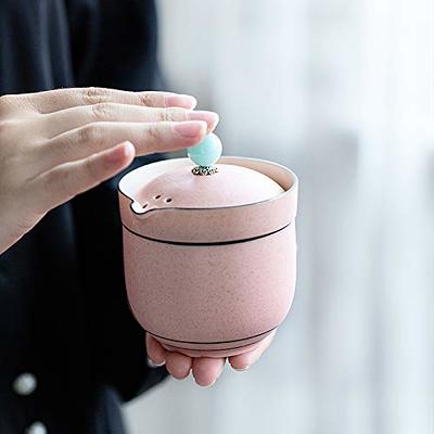 Travel Ceramic Tea Pot Set with Tea Infuser 1 Pot 2 Mini Cup Chinese Gung  Fu Teacup Portable Bag for Home Office Outdoor Picnic