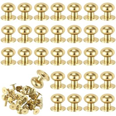 MroMax 50Pcs Metal Brad Fasteners Mini Pull Ring Handle DIY