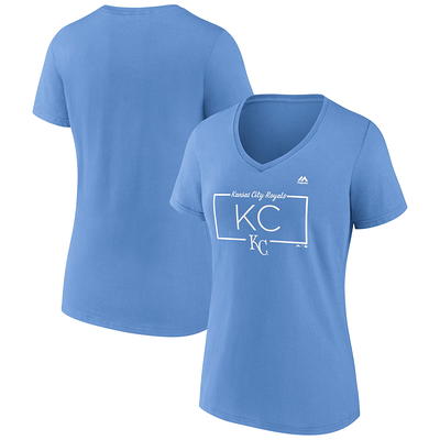 Girls Youth New Era Pink Kansas City Royals Jersey Stars V-Neck T-Shirt