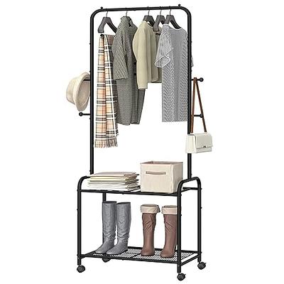 VIPEK R2 Rolling Garment Rack Heavy Duty Clothes Drying Rack Laundry Sorter  Cart Bathroom Storage Shelves, White