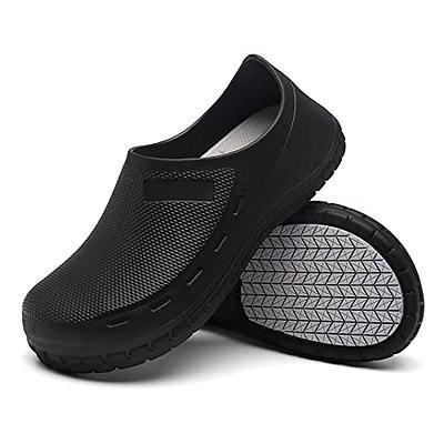 Buy Womens Chef Clogs Kitchen Shoes Professional Slip Resistant Shoe  Nursing Breathable Beach Sandals Slippers Indoor Outdoor Shoe with Arch  Support Lightweight Clog, Black, 7 at