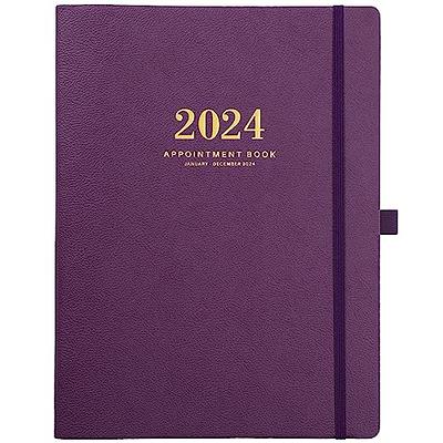  Weekly Appointment Book 2024 - Appointment Book 2024, Jan 2024  - Dec 2024, Daily/Hourly Planner with Tabs, 15 Minutes, 8.26 x 10.7,  Wirebound - Black : Office Products