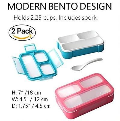 Mini Bento-Box Lunch and Snack Boxes Set of 2 | Small Portion Containers  for Kids Boys Girls Toddlers | BPA Free | Navy & Blue