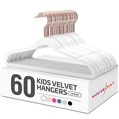 HOUSE DAY Velvet Kids Hangers 60 Pack, Premium Childrens Hangers for  Closet, Ultra Thin Cute Hangers