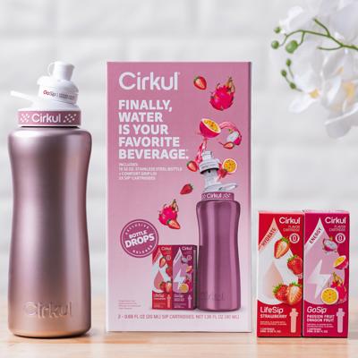 Cirkul 22oz Plastic Water Bottle Starter Kit with Blue Lid and 2 Flavor  Cartridg