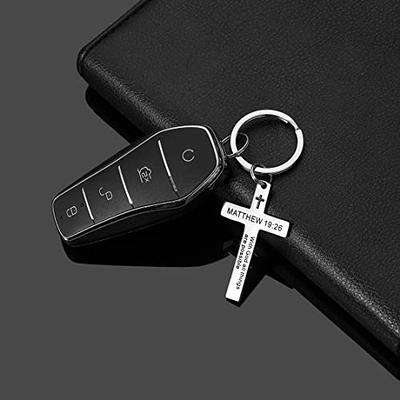 Ldurian Cross Keychain for Women - Isaiah 41:10 Key Chain