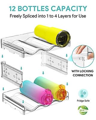 4-layer Stackable Water Bottle Organizer For Cabinet, Freezer