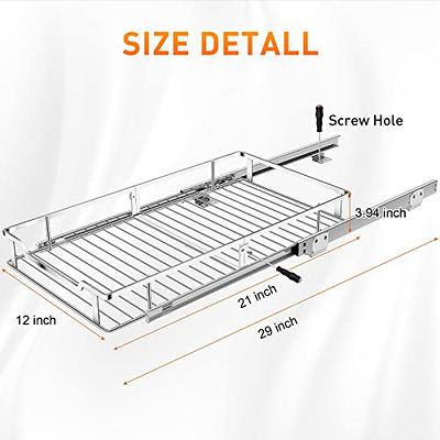 Sikarou Wood Pull Out Cabinet Organizer 2 Tie 14 W x 21 D, Heavy