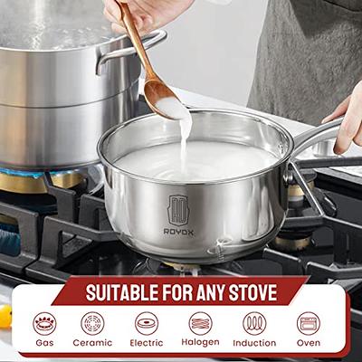 RD ROYDX Stainless Steel Sauce Pan with Lid, 3 Quart Small