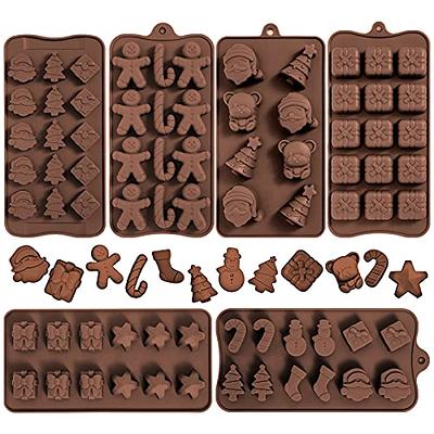 6Pcs Christmas Fondant Molds Set, Mini Xmas Fondant Molds Snowflake  Chocolate Candy Soap Cake Mold Christmas Tree Reindeer Holly Leaves Baking