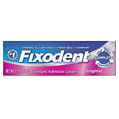 Fixodent Pure Strength Secure Denture Adhesive Cream for Full and Partial  Denture Wearers, 2.4oz (Pack of 4)