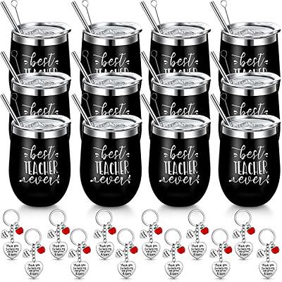 End of Year Teacher Gifts | Teachers Appreciation Gift Sets | Teacher Gift  Set for Women: 12oz Tumbler, Thank You Candle, Keychain, Thank You Teacher