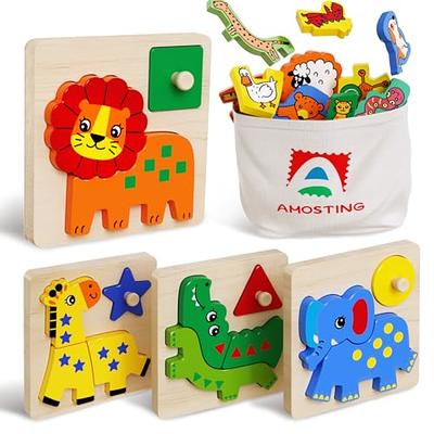  Wooden Puzzles for Toddlers 1-3 Toddler Puzzles Ages 2-4 Kids  Puzzles for 1 Year Old Baby Puzzles 6-12 Months Montessori Toys for 2 Year  Old Puzzles for 2 Year Olds Toddler