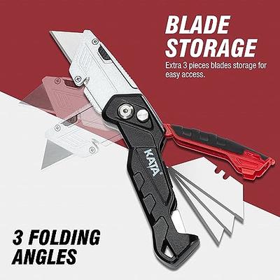 Utility Knife Box Cutter Retractable Heavy Duty SK5 Steel Blades Razor  Knife Utility For Boxes Cardboard Carpet 2Pack Box Cutters (4-Pack