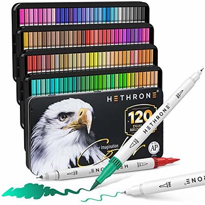Markers for Adult Coloring - CADITEX 100 Colors Dual Brush Pens Fine Tip  Mark