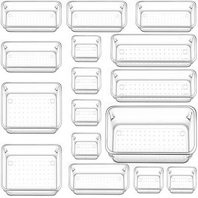 16 PCS Clear Drawer Organizer, Clear Plastic Drawer Organizers for