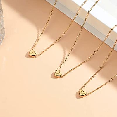 FUNEIA 30pcs Layered Dainty Gold Necklaces for Women Trendy 14K Gold Plated Small Cute Beaded Butterfly Cross Heart Star Pendant Necklace Set Pack