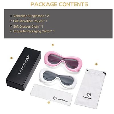 Square Inflated Cute Sunglasses for Women Men Trendy Chunky Glasses Retro  Funny Mask Shades Party