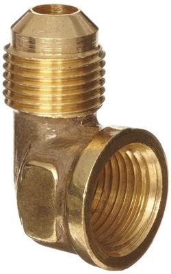 Anderson Metals-04095-0606 Brass Tube Fitting, 45 Degree Elbow, 3/8 Flare  x 3/8 Male Pipe