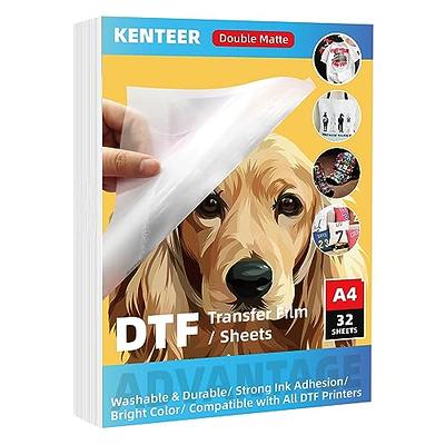 HTVRONT DTF Transfer Film for Sublimation - 30 Sheets of A4 (8.3×11.7) DTF  Paper for Inkjet Printers, Direct to Film Transfer Paper for Cotton T