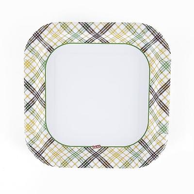  Glad Square Disposable Paper Plates for All Occasions, Soak  Proof, Cut Proof, Microwaveable Heavy Duty Disposable Plates
