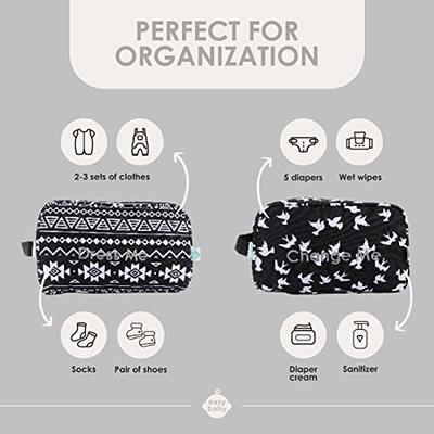 Easy Baby - Diaper, Bottle, and Supplies - Organizer Pouches - Change,  Feed, and Dress Me (4 Pack Premium Quilted) | Organizing Packing Tote Cubes  for