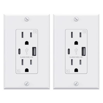 Utilitech 15-Amp 125-Volt Tamper Resistant Residential Decorator Outlet,  White (3-Pack) in the Electrical Outlets department at