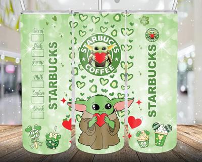 Baby Yoda Tumbler Cup 20oz Straight Skinny Wrap 