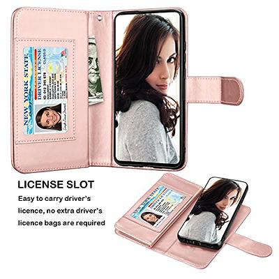 NJJEX Wallet Case for Samsung Galaxy S21 5G, for Galaxy S21 Case, [9 Card  Slots] PU Leather ID Credit Holder Folio Flip [Detachable] Kickstand