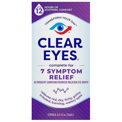 Clear Eyes Contact Lens Relief Eye Drops, 0.5 Fl Oz