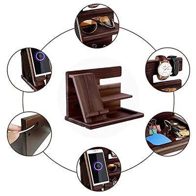 Father Christmas Gift, Mens Custom Wallet Stand, Wooden Organizer, Wood  Docking Station, Day Gift For Father, Phone Holder - Yahoo Shopping