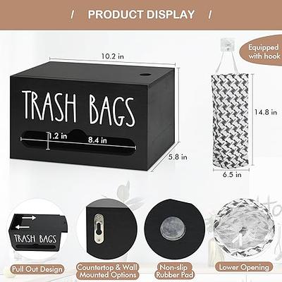 Retractable Kitchen Plastic Bag Storage Bag Dispenser Wall Mount Trash Bag  Holder Refillable Trash Bag Saver Kitchen Organizer