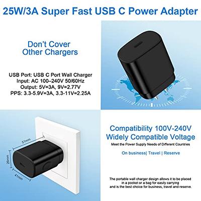 USB C Samsung Super Fast Charger Block,25W Rapid Phone Wall Charging Box  Type C to