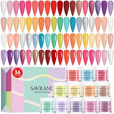 Saviland Acrylic Powder Set Starter - 36 Colors Clear Red Acrylic