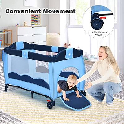 Portable playpen playard travel crib baby deals infant gear nursery bassinet boy girl