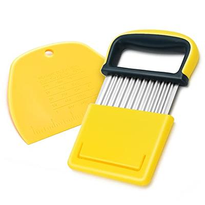 Crinkle Cutter, Stainless Steel Waffle Fry Cutter, Wavy Chopper for