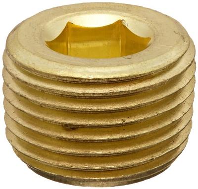 Quickun Brass Fitting 1 Brass Hex Plug Pipe Fitting, Internal Hex Thread  Socket Plug (Pack of 2)